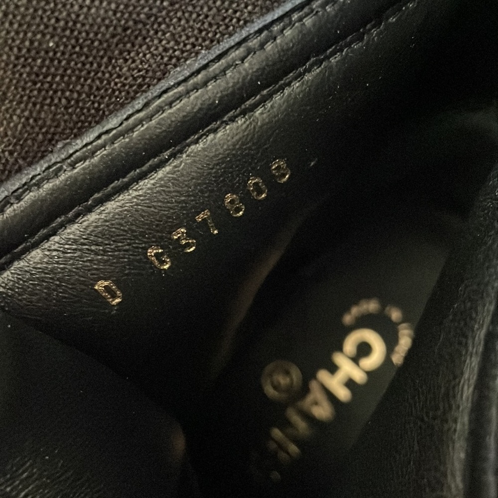 Chanel rare tweed flannel gray combat boot military boot logo gold sz 38.5 - Picture 10 of 10